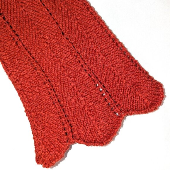 Meadow Rue | Anthropologie Priscilla Pointelle Cardigan in Rust Red | Size Small - Picture 9 of 13